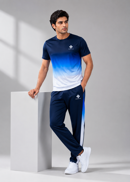 ZEESTYLE Ocean Blue Gradient Summer Tracksuit