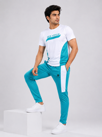 ZEESTYLE Trendy Activewear Summer Tracksuit Ferozi/White