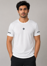 ZEESTYLE Premium Textured White Imported Tee – 100% Cotton
