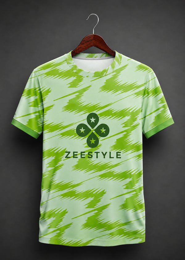 ZEESTYLE Green Wave Activewear Tee
