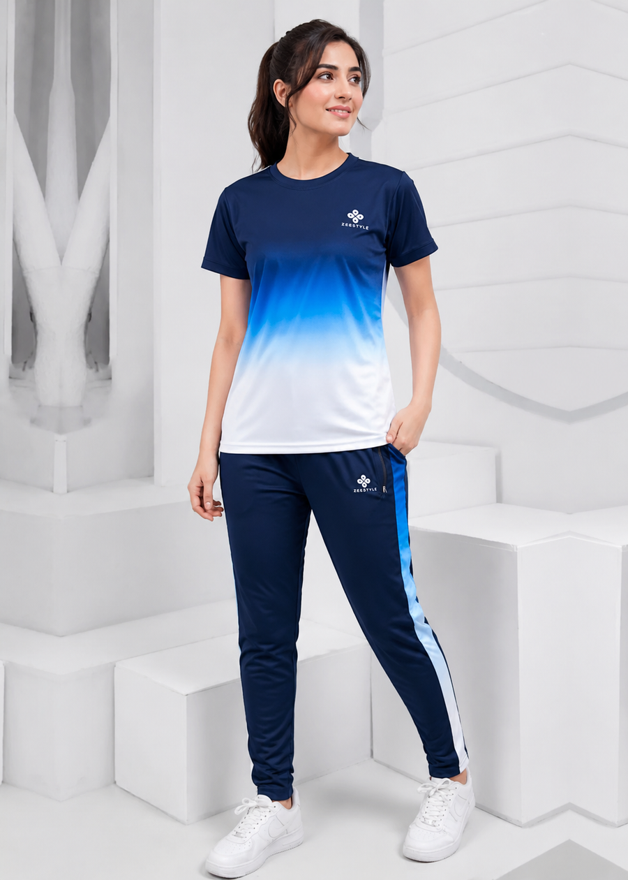 ZEESTYLE Ocean Blue Gradient Summer Tracksuit – Women's