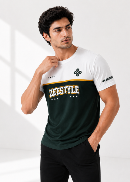 ZEESTYLE MotionFlex Premium Tee – White / Zinc