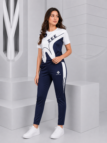 ZEESTYLE Signature Summer Tracksuit Navy/White – Women's