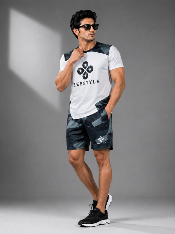 ZEESTYLE Urban Camo Summer Shorts Set