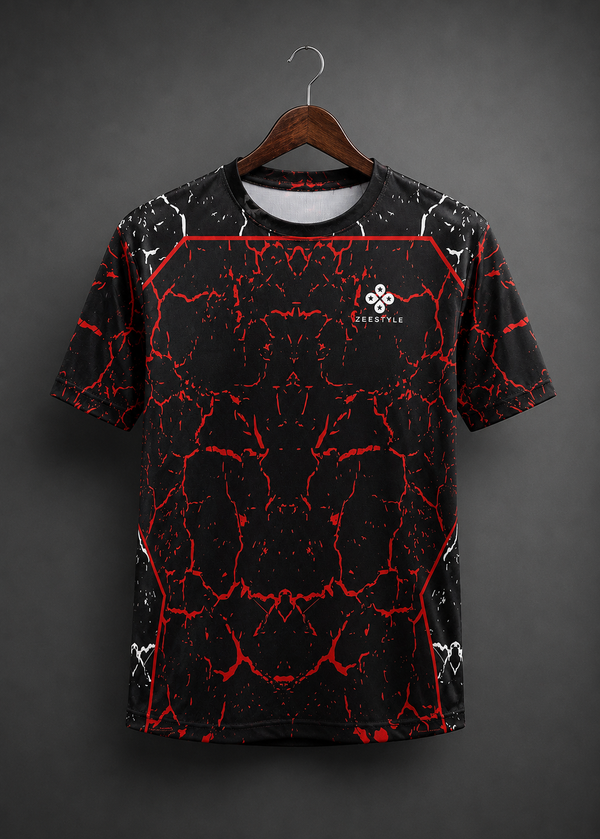 ZEESTYLE Red Black Volt Series T-Shirt