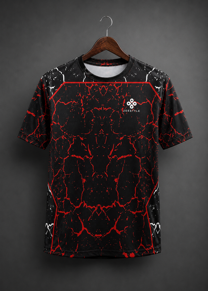 ZEESTYLE Red Black Volt Series T-Shirt