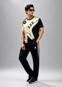 Signature Summer Tracksuit – Beige/Black