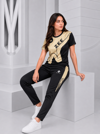 ZEESTYLE Signature Summer Tracksuit Beige/Black – Women's