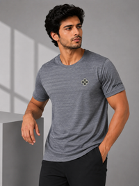 ZEESTYLE Premium Grey Textured Activewear Tee