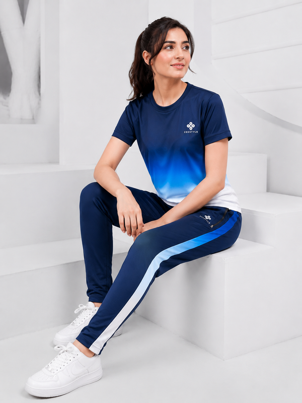 ZEESTYLE Ocean Blue Gradient Summer Tracksuit – Women's