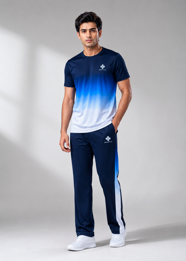 ZEESTYLE Ocean Blue Gradient Summer Tracksuit