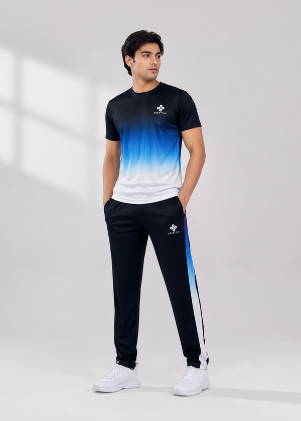ZEESTYLE Aqua Blue Gradient Summer Tracksuit