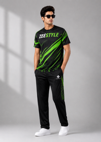 Electric Blue Performance Summer Tracksuit – Black/Blue
