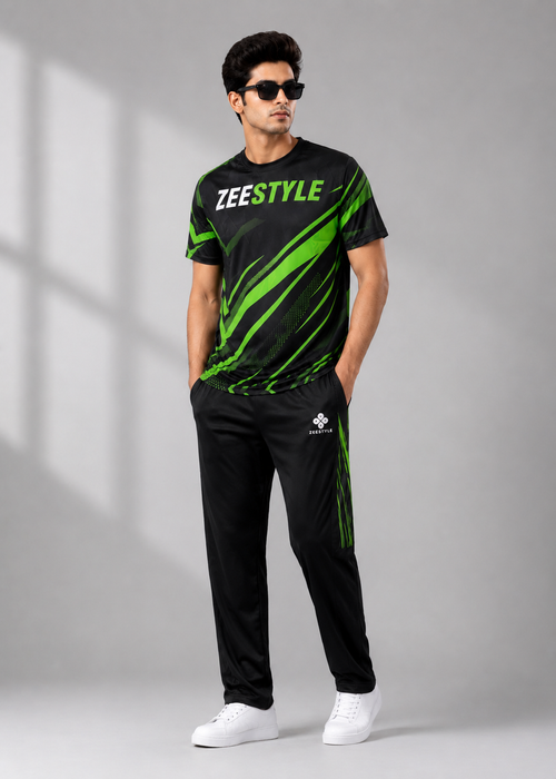 Electric Blue Performance Summer Tracksuit – Black/Blue
