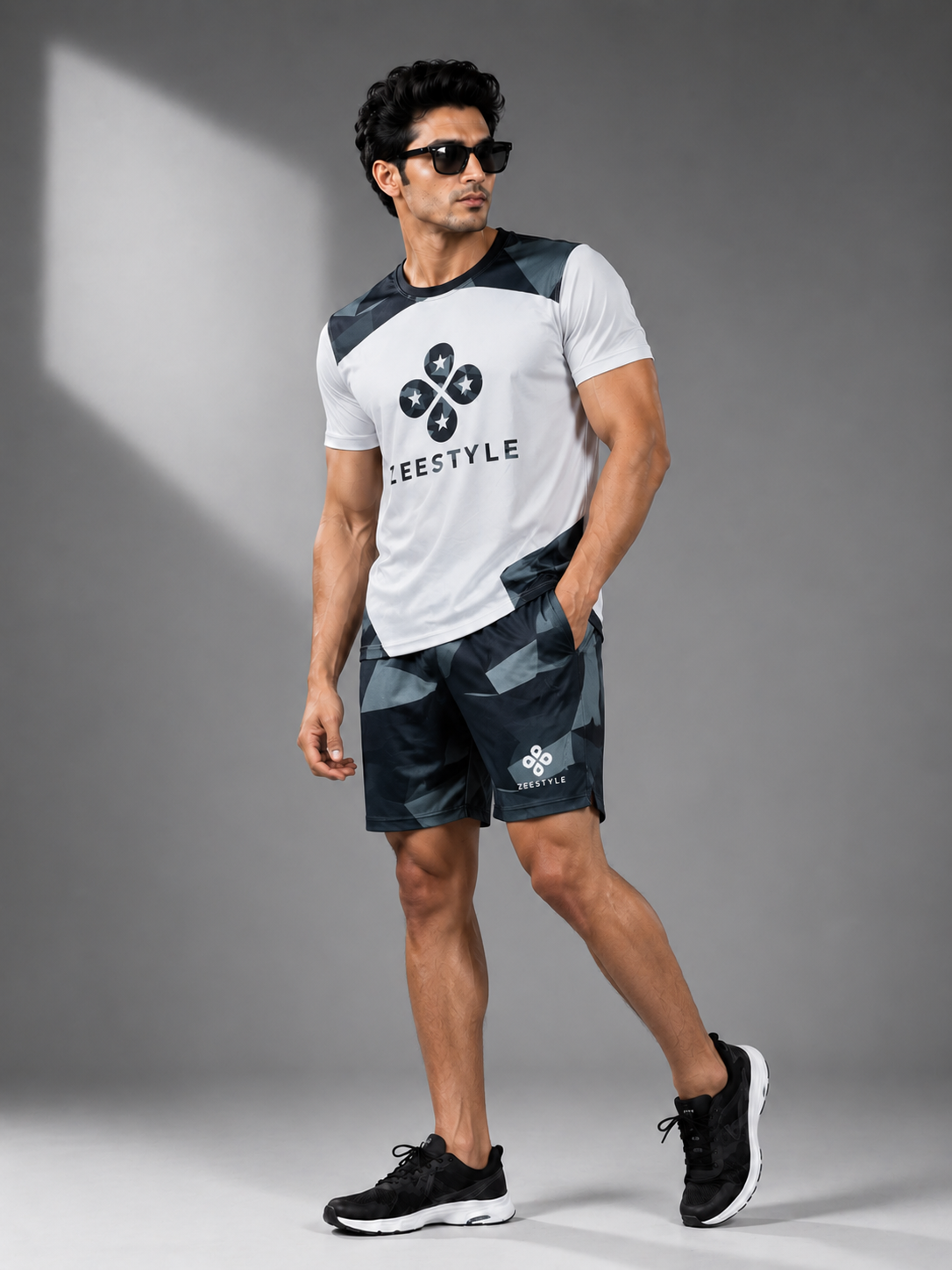 ZEESTYLE Urban Camo Summer Shorts Set