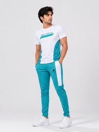 ZEESTYLE Trendy Activewear Summer Tracksuit Ferozi/White